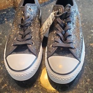 Converse Chuck Taylor All Star Low Top Black/Gold Sequin US size 7